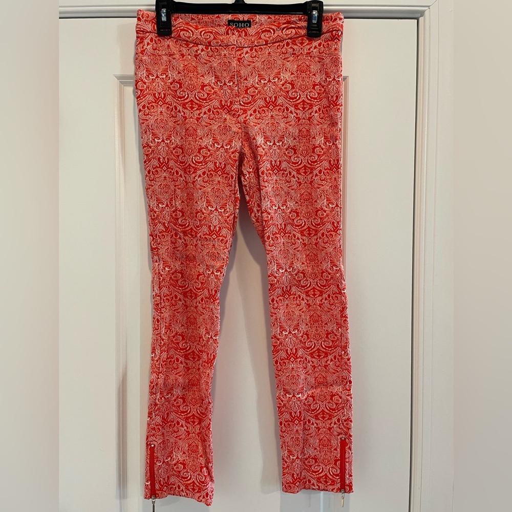 Soho Apparel Orange Paisley Pants